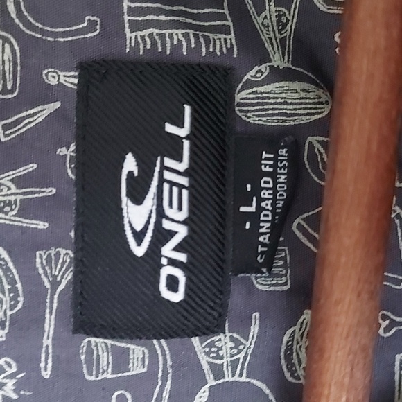 O'Neill Novelty Print Short Sleeve Button Down Shirt BBQ Print Size Large - Picture 3 of 6